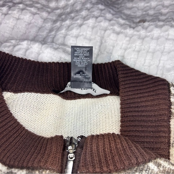 Ashley Stewart Snakeskin Print Bomber Sweater Jacket Brown Zip Front Size 18/20 - Picture 8 of 9